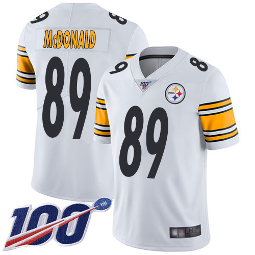 Youth Pittsburgh Steelers Football 89 Limited White Vance McDonald Road 100th Season Vapor Untouchable Nike NFL Jersey